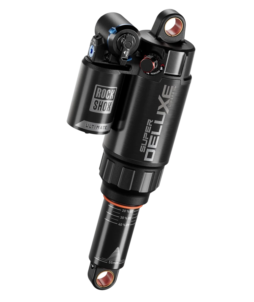 RockShox Super Deluxe Ultimate RC2T Rear Shock - 205 x 65 mm, Linear XL Air, Token Loc 2, Reb 55 / Comp 34, L/O 45, Standard Trunnion, D1